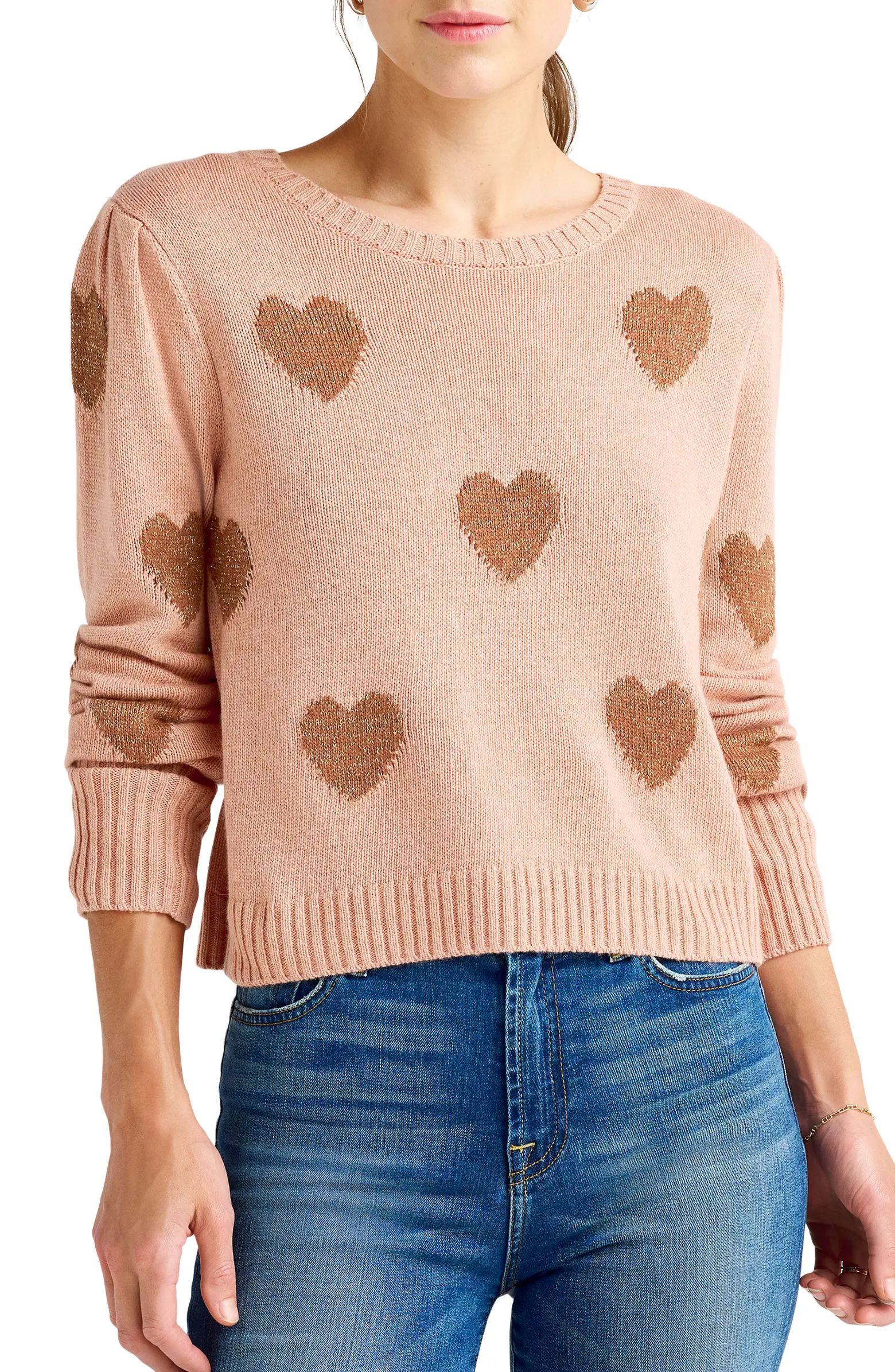 Annabelle Metallic Heart Sweater | Nordstrom