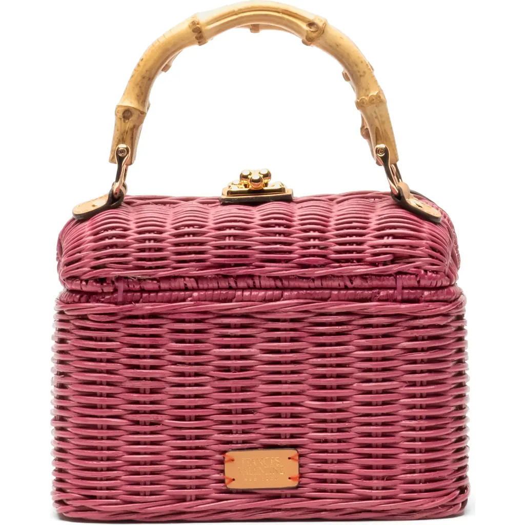 Frances Valentine Hannah Woven Wicker Lunchbox in Pink at Nordstrom | Nordstrom
