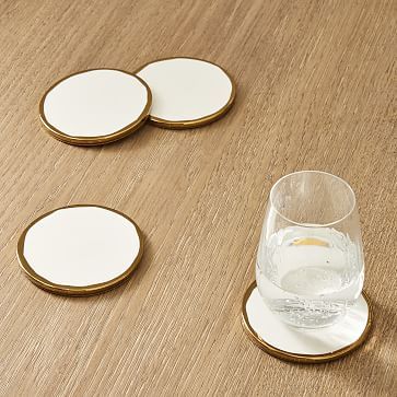 Gilded Edge Ceramic Coasters (Set of 4) | West Elm (US)