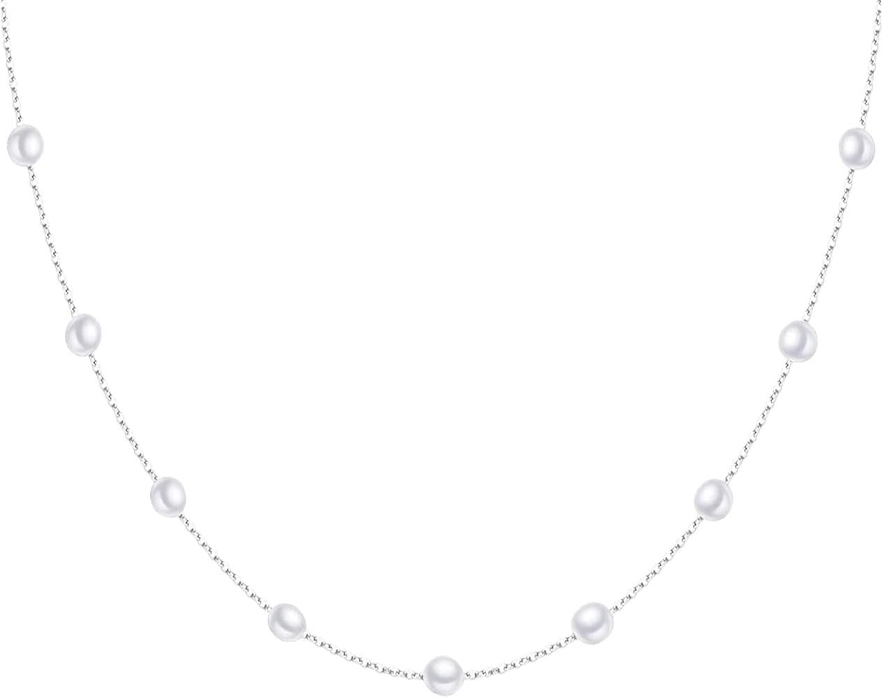 DTESL Dainty Pearl 14K Gold Plated Choker Collar Necklace Handmade With Pearl,Jewelry Necklace Ch... | Amazon (US)