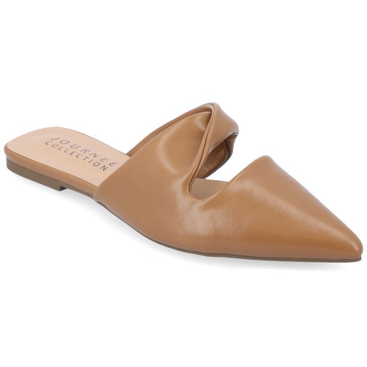 Journee Collection Womens Enniss Open Side Pointed Toe Mule Flats | Target