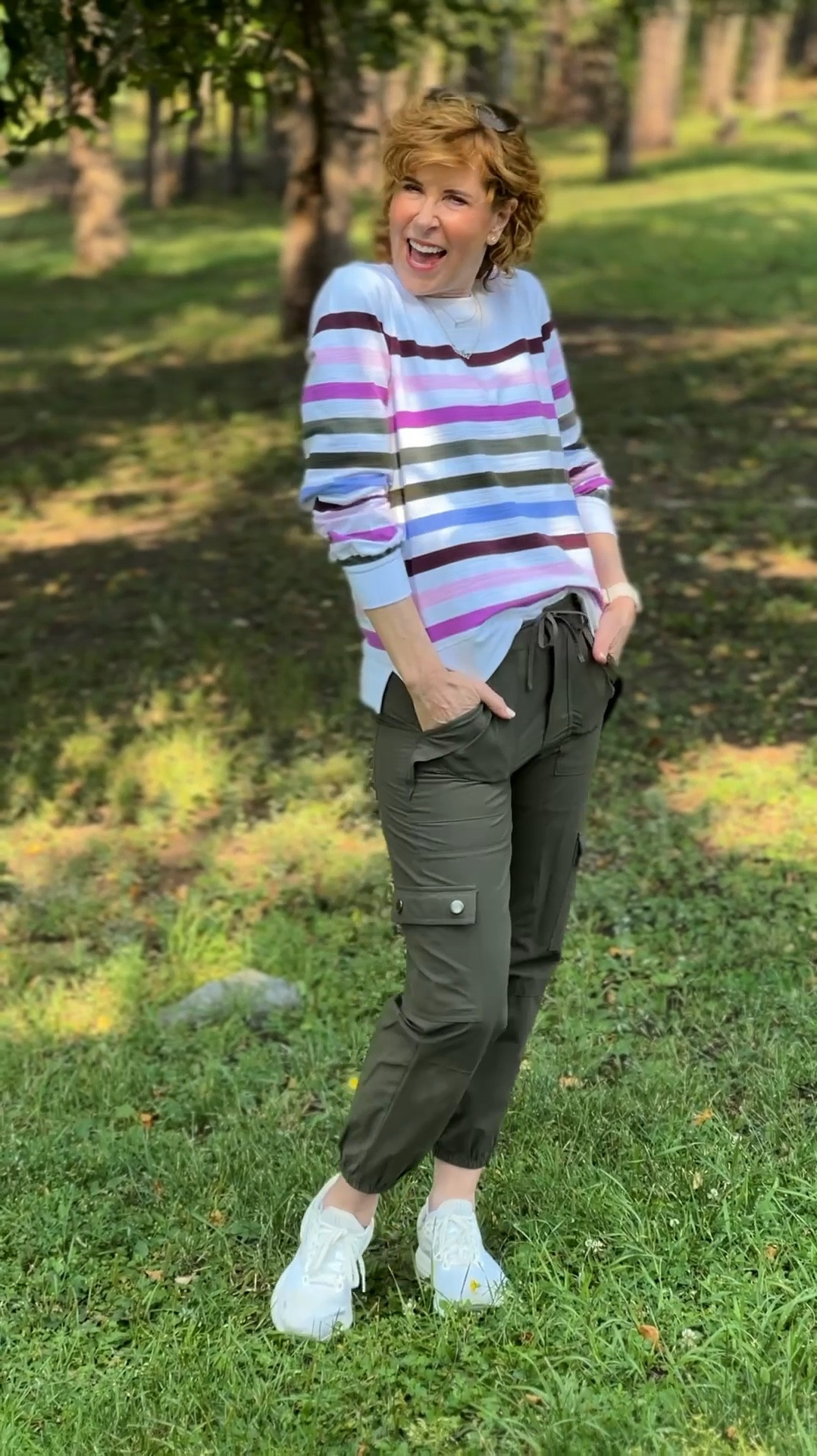 Love this transitional lightweight pullover with the cutest cargos. This was a perfect travel look! 

#LTKVideo #LTKOver40 #LTKStyleTip