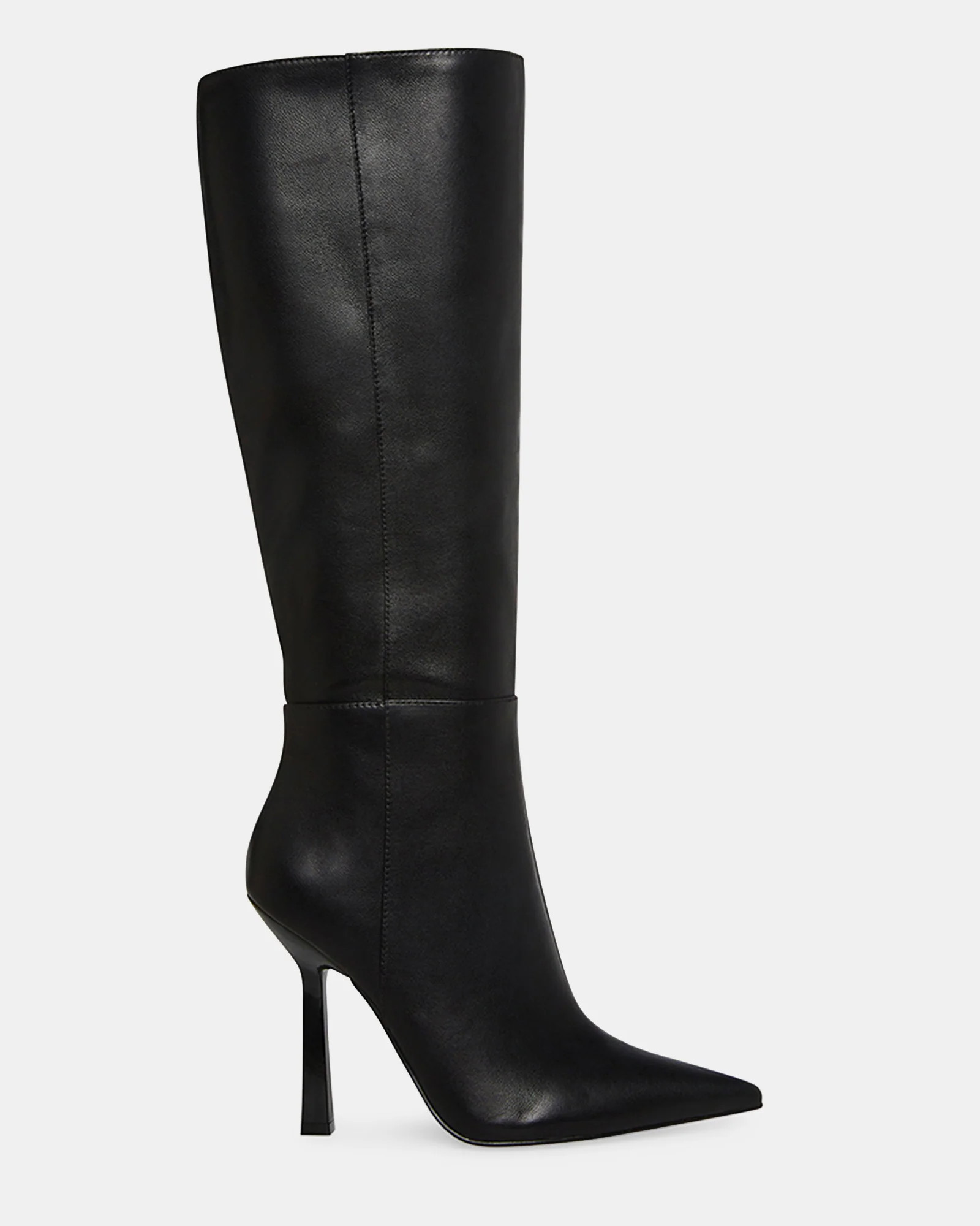KATHLEEN Black Leather Knee High Boots | Women's Designer Boots | Steve Madden (Canada)
