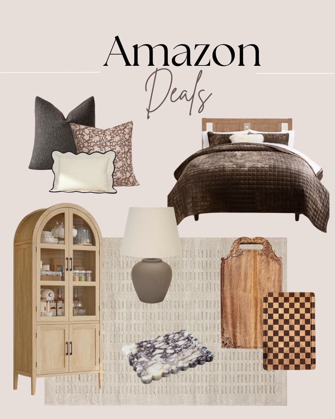 Amazon home finds on sale! Arched cabinet under $190! Bestselling Loloi rug sale, moody spring pillow covers, velvet brown quilt, checkered cutting board

#LTKSaleAlert #LTKHome