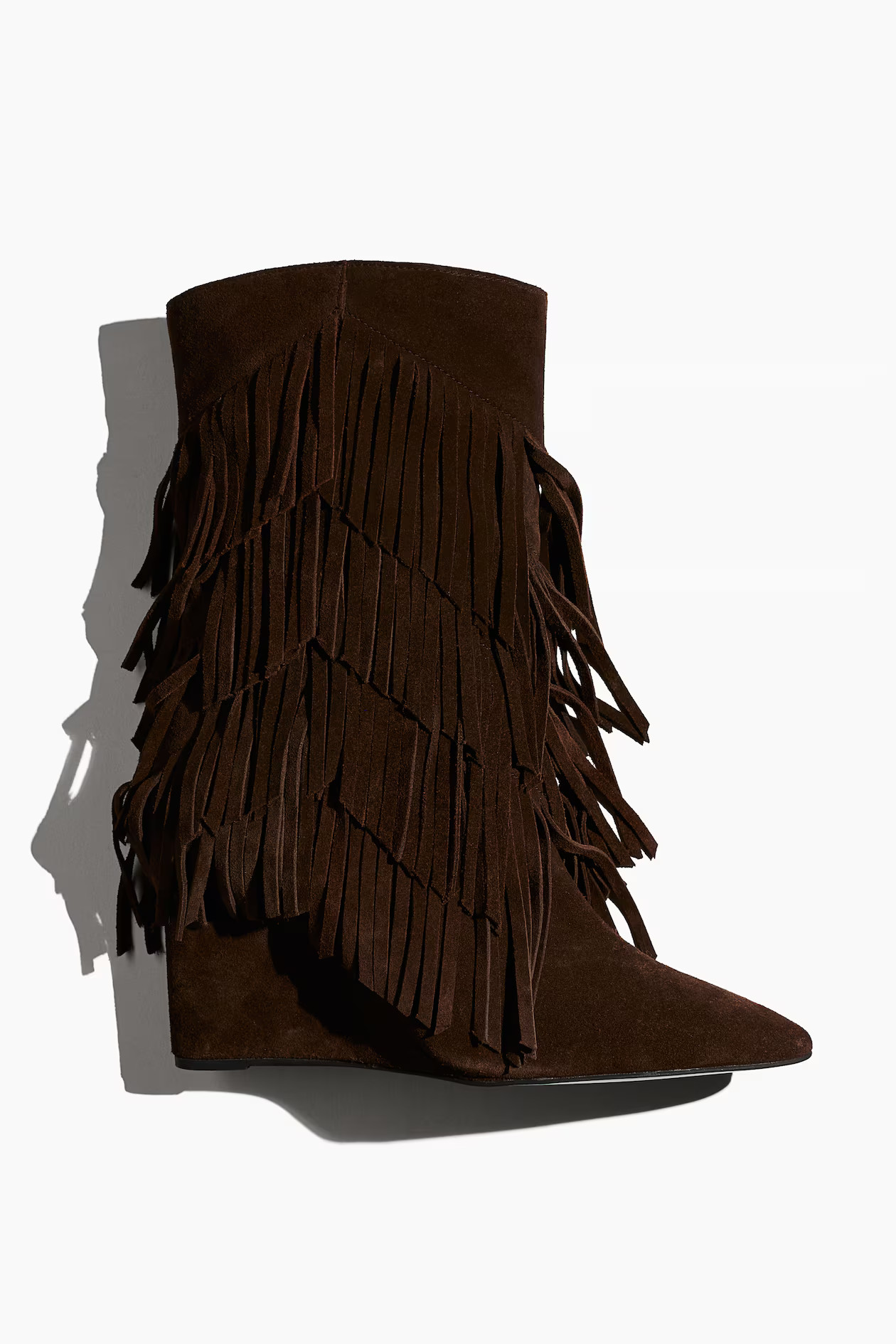 Fringe-trimmed suede boots | H&M (UK, MY, IN, SG, PH, TW, HK)