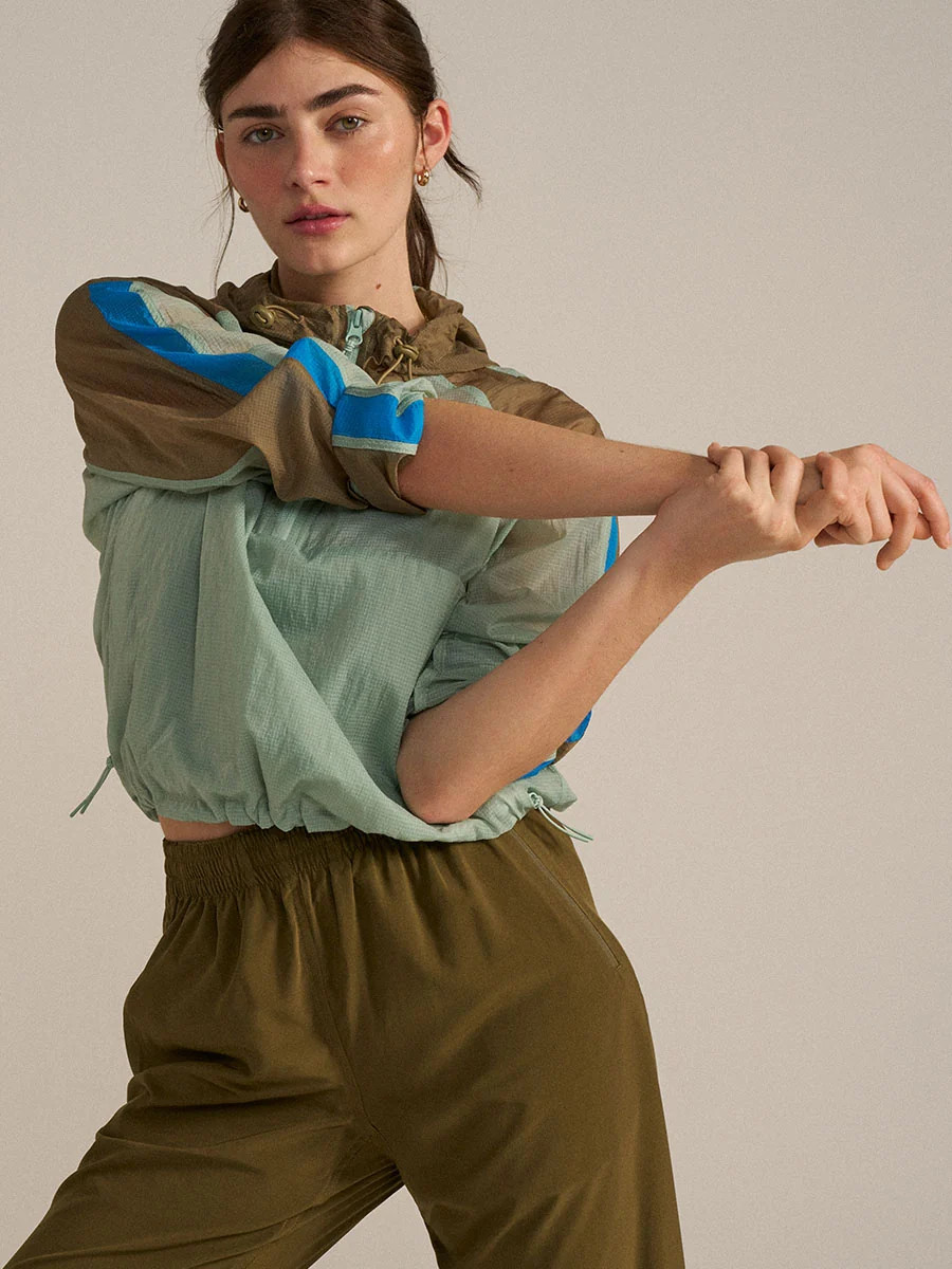 Windbreaker Colorblock Pullover in Elmwood/Seaside/Silt Green | Outdoor Voices | Outdoor Voices