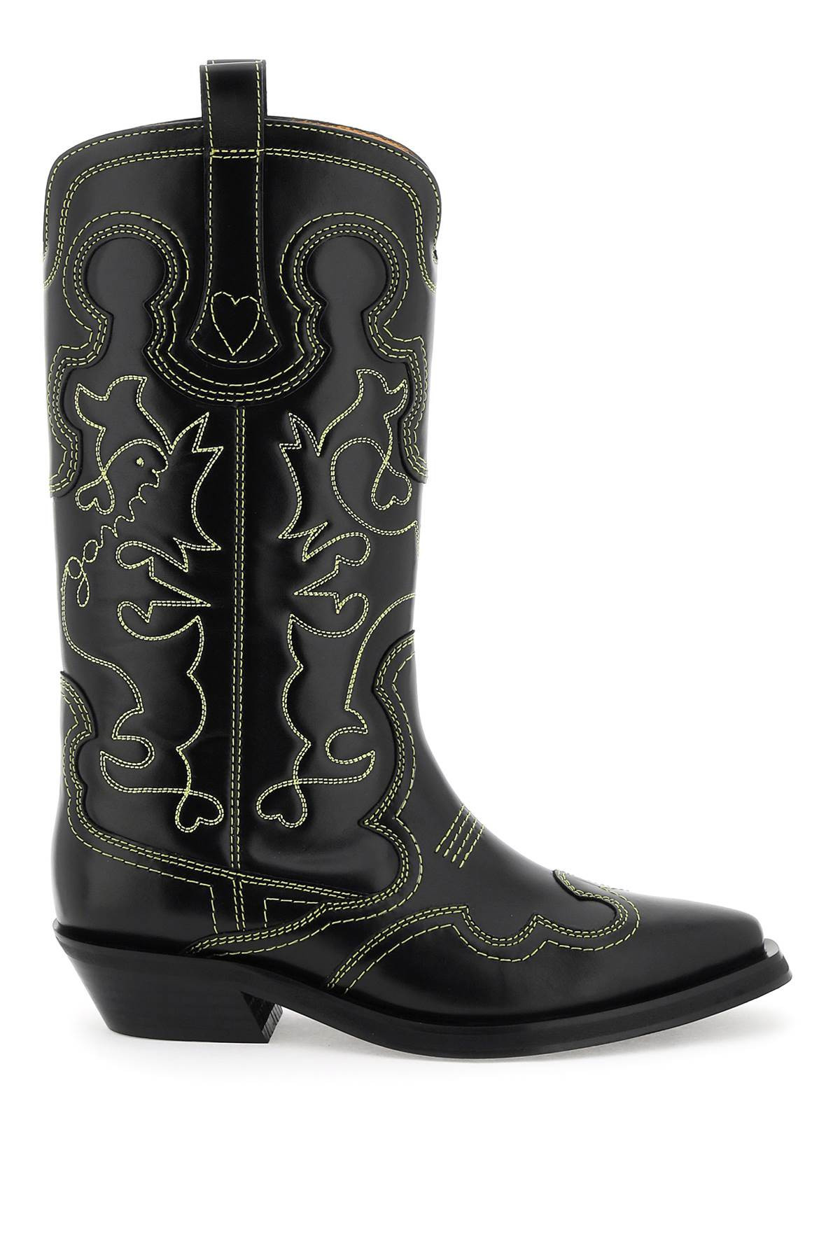 Ganni Embroidered Western Boots | Italist.com US