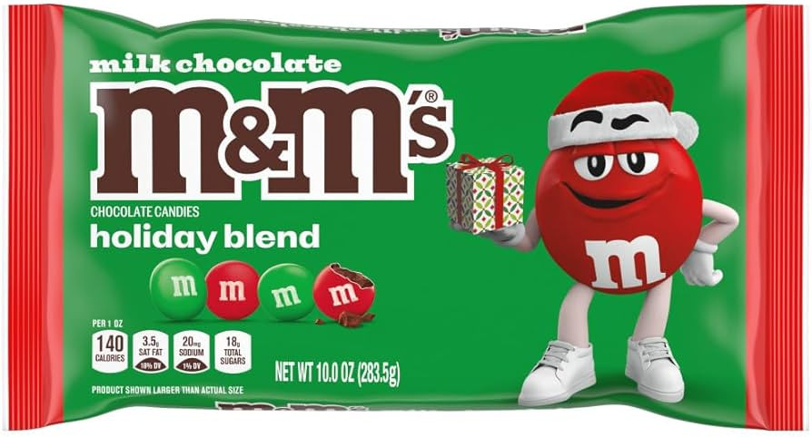 M&M'S Milk Chocolate Christmas Candy, Stocking Stuffers, Christmas Chocolate, 10 Oz Bag | Amazon (US)