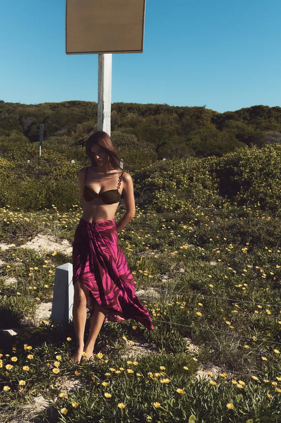 PALM TREE PRINT PAREO | Zara US
