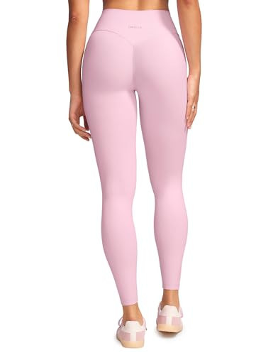 INGIA Womens High Waist No Front Seam Scrunch Butt Leggings Workouts 25 Inches V-Back Scrunch Booty Gym Yoga Pants Milk Pink X-Small | Amazon (US)