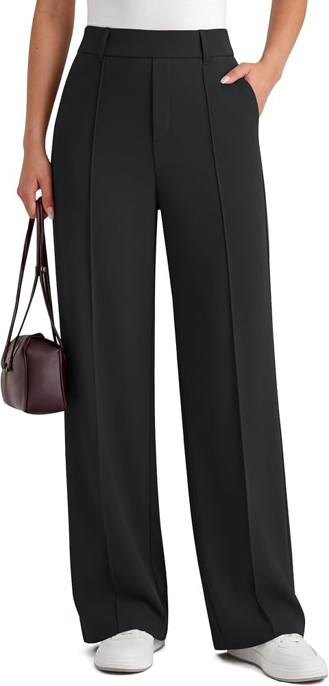 G4Free ShiftReady Womens Wide Leg Pants with Pockets for Work Dressy Casual | Amazon (US)