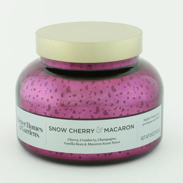 Better Homes & Gardens 18oz Snow Cherry & Macaroon Mercury 2-Wick Jar Candle - Walmart.com | Walmart (US)