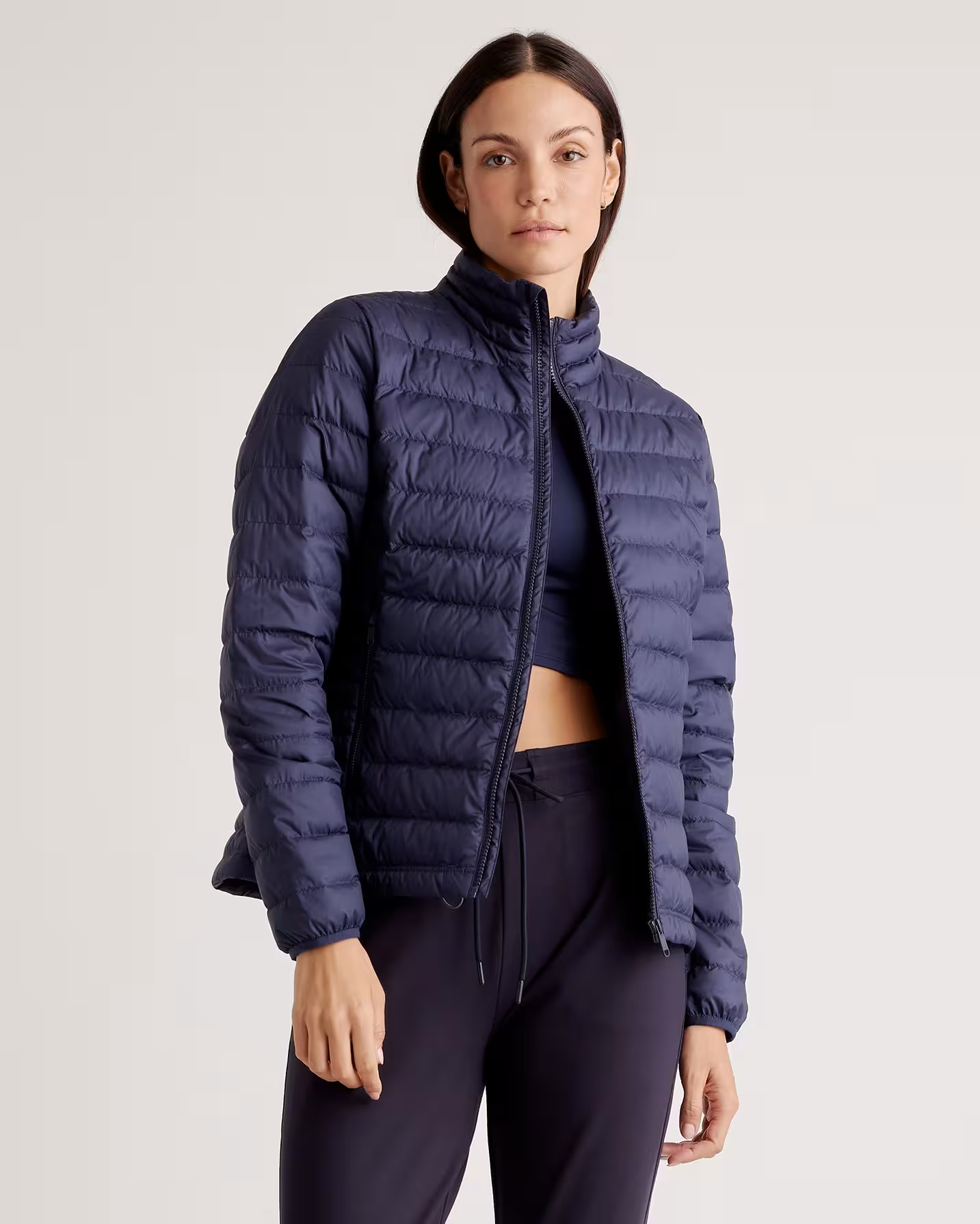 Lightweight Down Packable Puffer Jacket in Navy | Quince