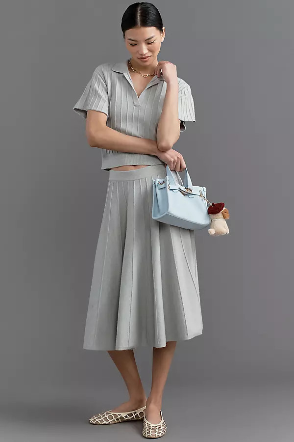 Maeve Pleated Sweater Midi Skirt | Anthropologie (US)