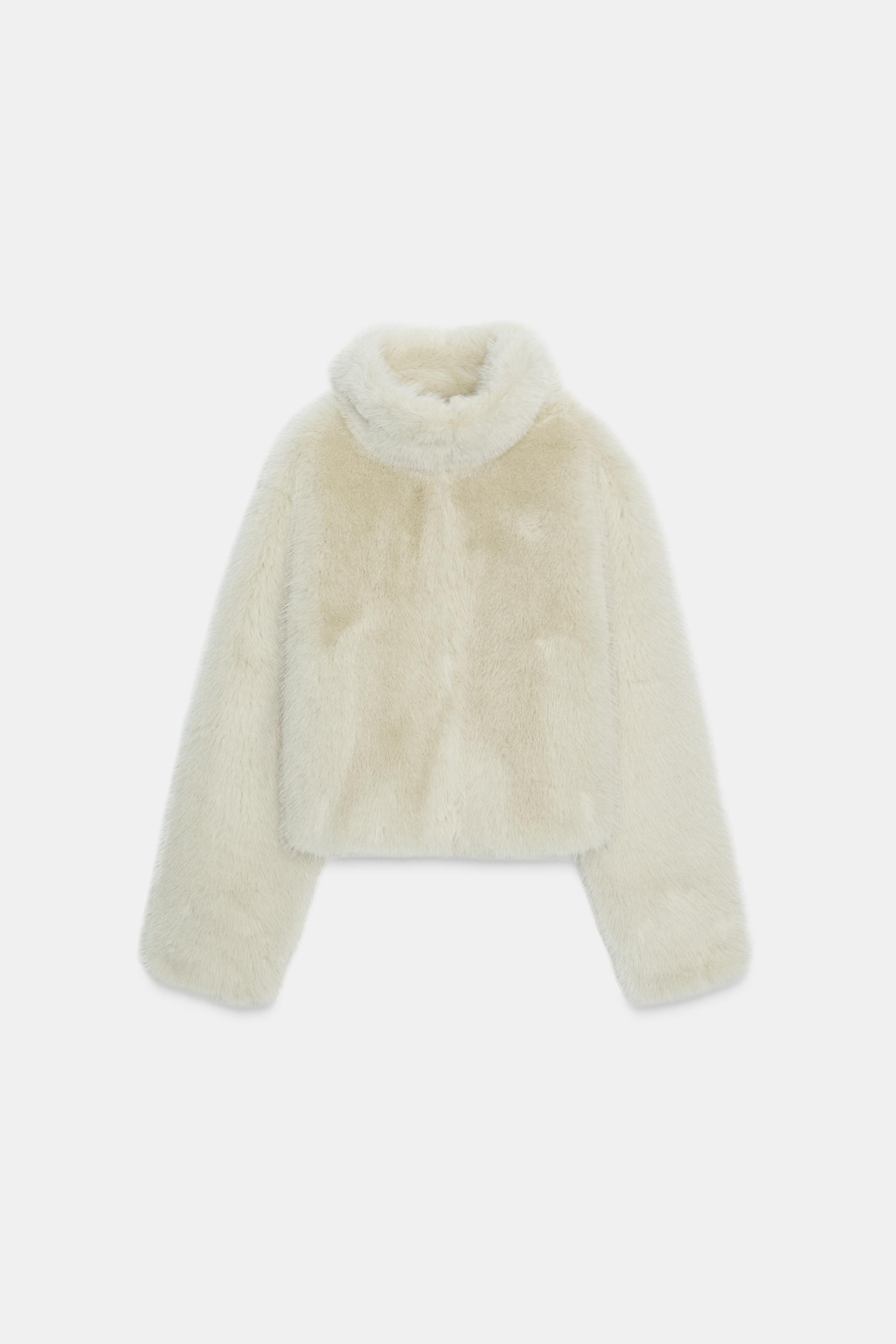 SHORT FAUX FUR TOGGLE COAT | Zara Canada