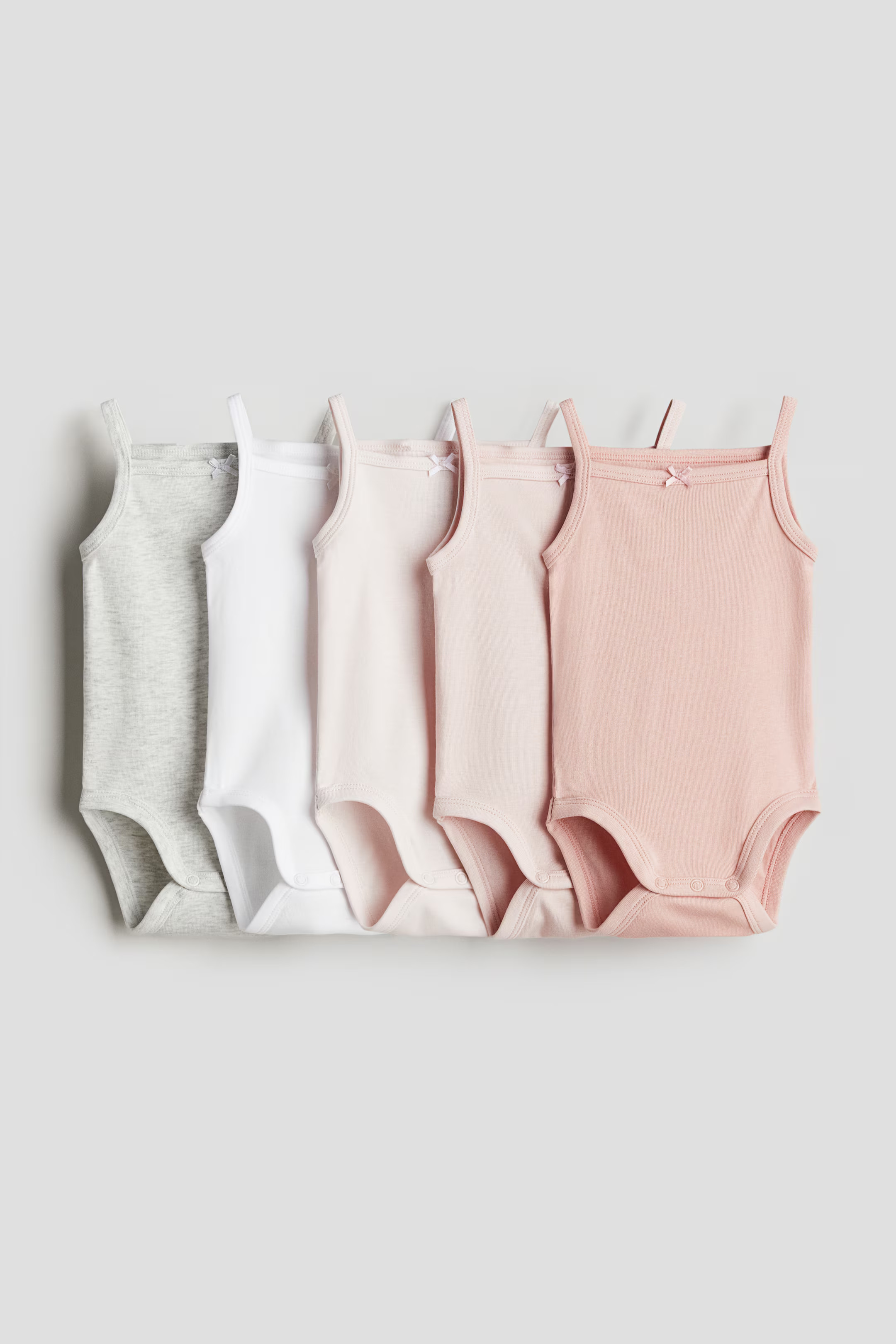 5-pack Cotton Bodysuits - Light pink/light gray melange - Kids | H&M US | H&M (US + CA)