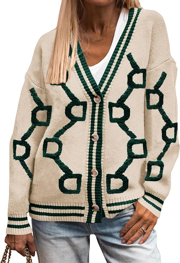 PRETTYGARDEN Womens Fall Chunky Knit Cardigan Open Front Button Up Winter Coat | Amazon (US)