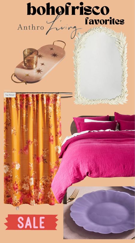 On Sale!! Extra 40% off! Anthropologie. Home finds. Colorful eclectic home. Spring home decor. Hot pink. Bedding, dining, bedroom, shower curtain  

#LTKsalealert #LTKSpringSale #LTKhome