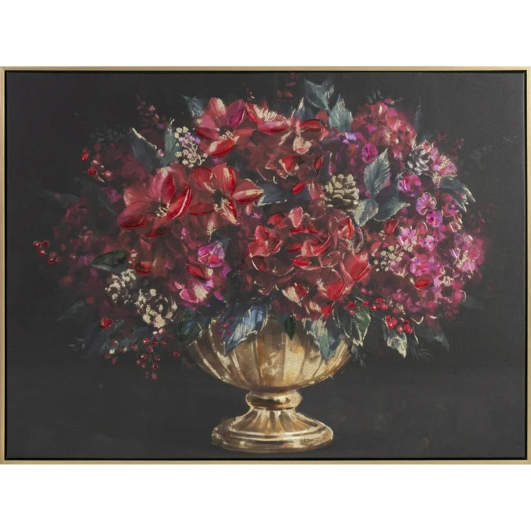 40" x 30" Holiday Arrangement - Framed & Embellished Canvas Wall Art - Walmart.com | Walmart (US)