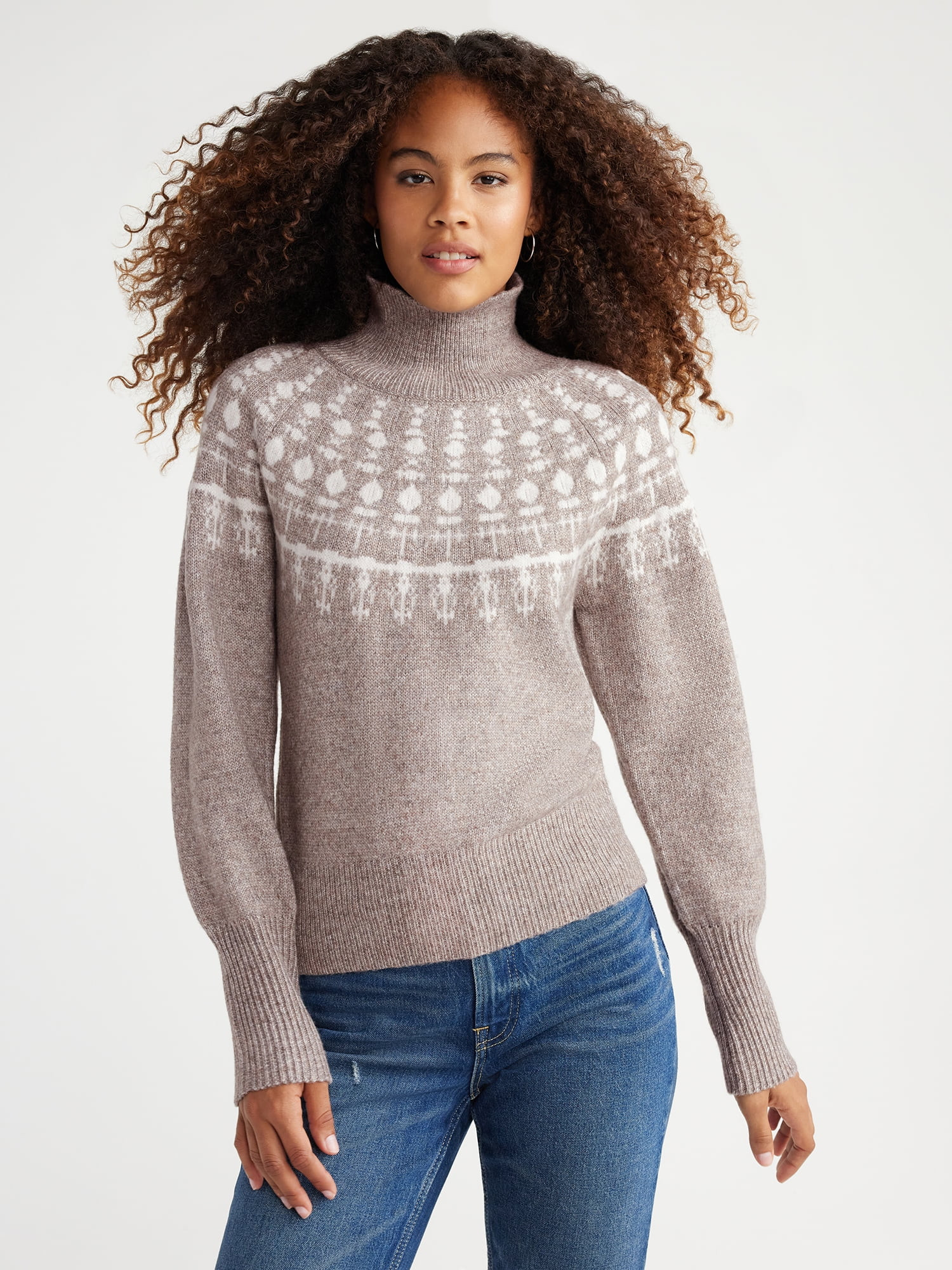 Free Assembly Women's Fair Isle Sweater, Midweight, Sizes XS-XXXL | Walmart (US)