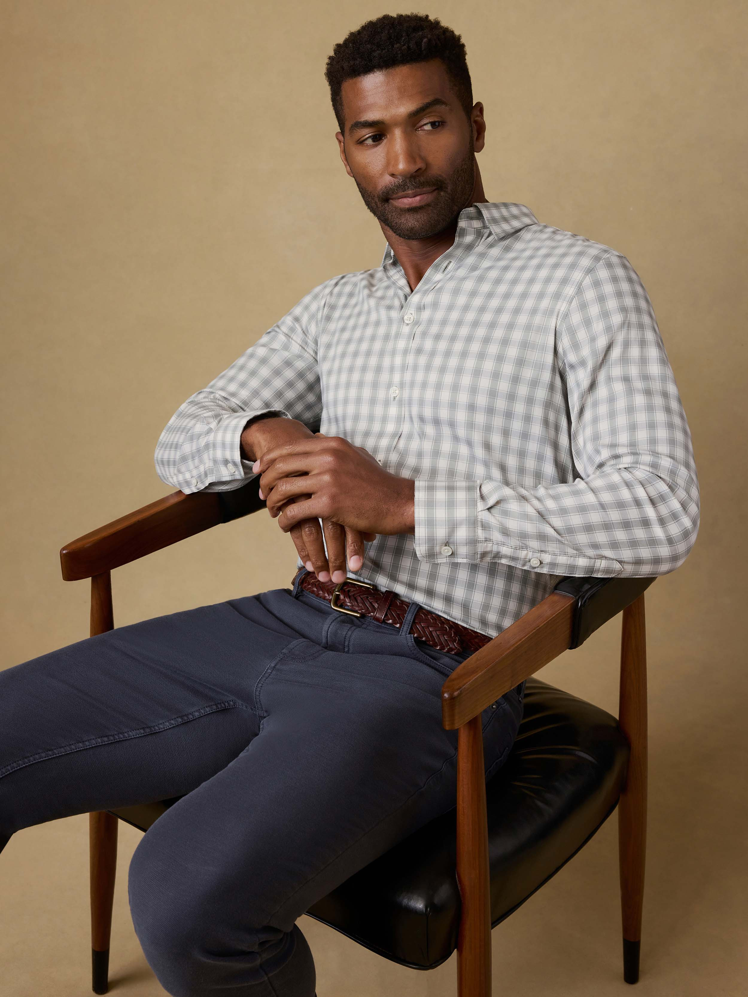 The Movement Shirt - Arctic Sage Check | Faherty