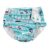 i play. by green sprouts Boys' Reusable Swim Diaper, Aqua Wavy Nautical, 12mo | Amazon (US)