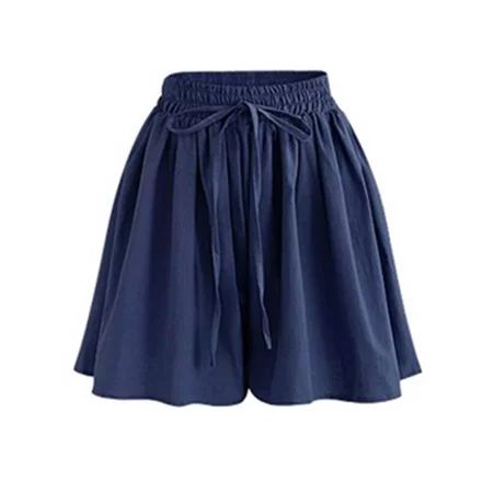 Jsezml Womens Flowy Shorts Drawstring Elastic Waist Casual Shorts Pure Color Comfy Soft Sport Shorts | Walmart (US)