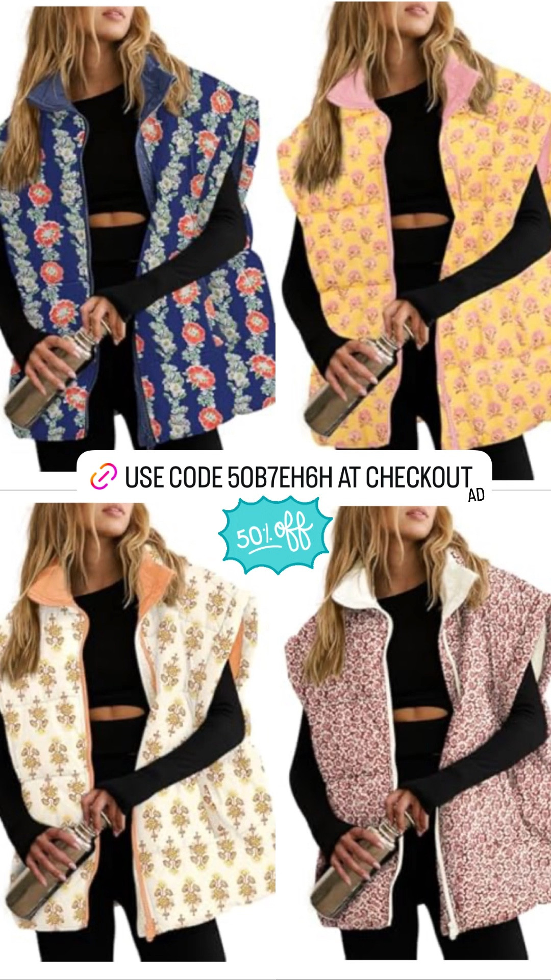 Quilted patterned puffer vest from Amazon for HALF OFF!! 

#LTKFindsUnder50 #LTKSeasonal #LTKSaleAlert