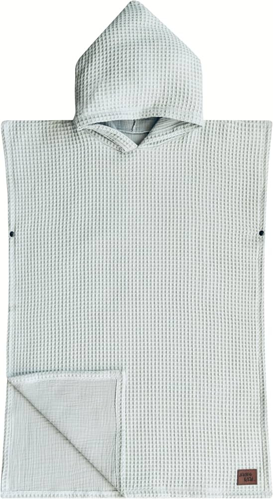 Jade&Kai Hooded Towel for Kids | Snaps into a Poncho | Organic Cotton Waffle | Lightweight and Ab... | Amazon (US)