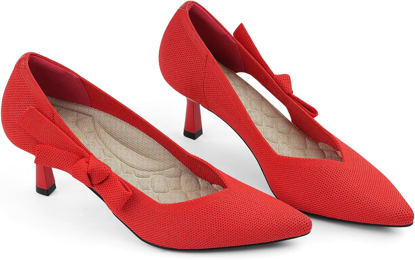 JENN ARDOR Womens Pumps Kitten Heels Dress Shoes for Women Comfortable Knit Low Heel Pumps 2.1 In... | Amazon (US)