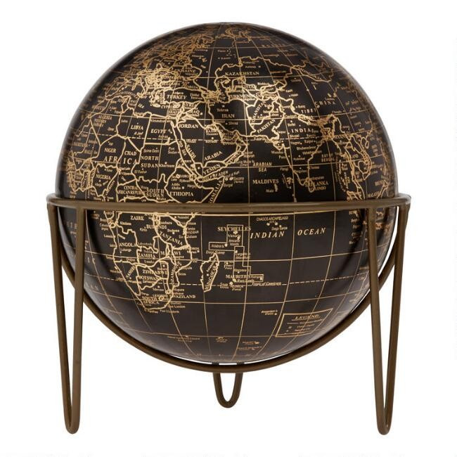 Black and Copper Globe on Hairpin Legs | World Market