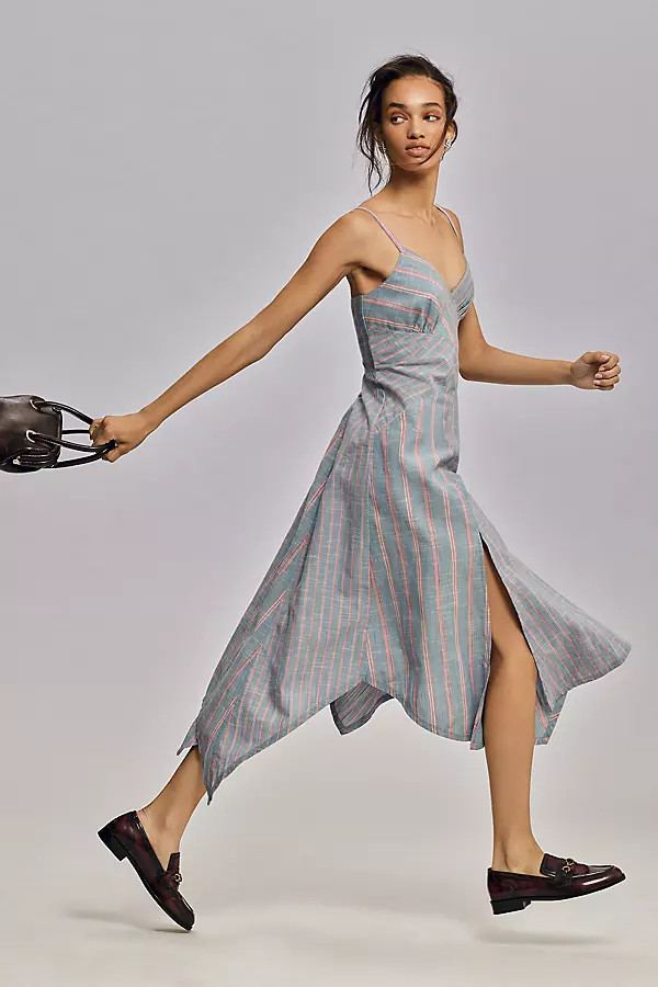 Pilcro Seamed Hanky-Hem Midi Dress | Anthropologie (US)