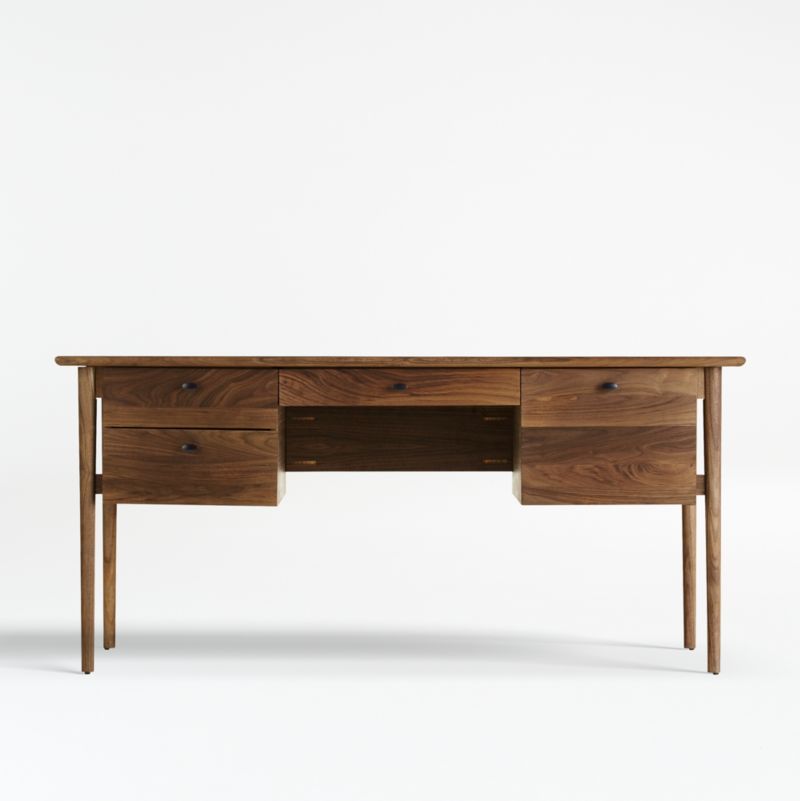 Kendall Walnut Desk + Reviews | Crate & Barrel | Crate & Barrel