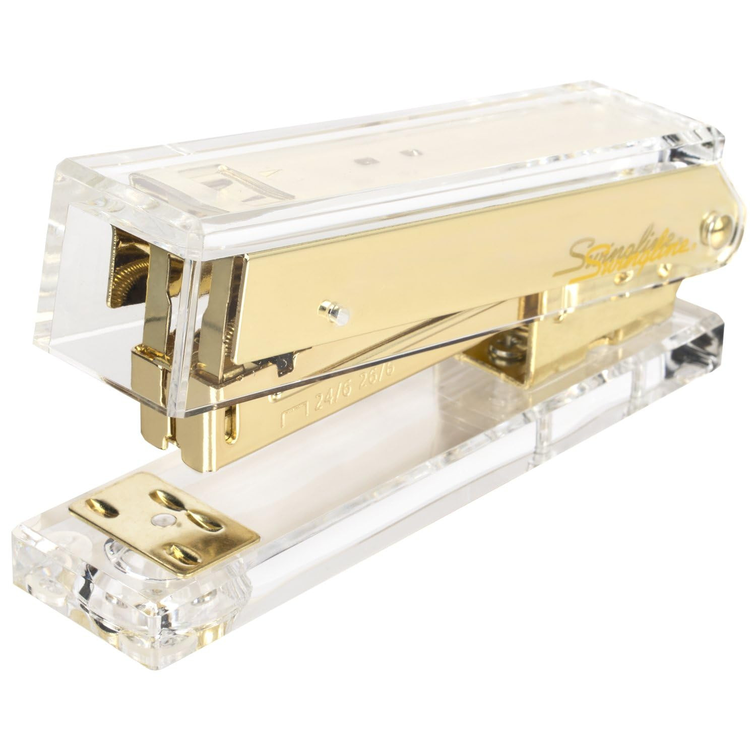 Swingline Compact Clear Acrylic Gold Stapler, 20 Sheet Capacity, Half Strip, Transparent Desk Sta... | Amazon (US)