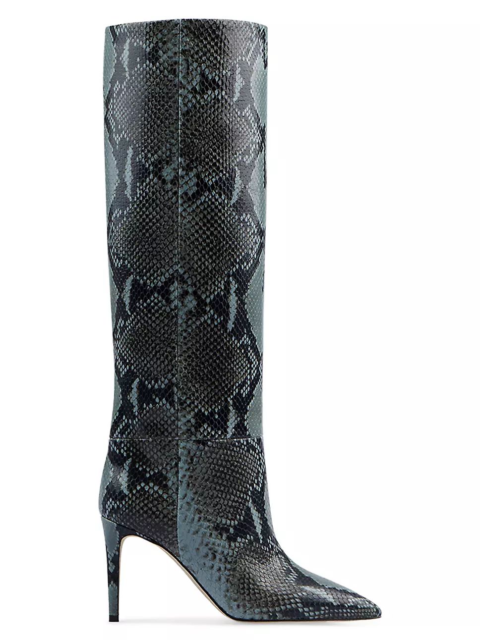 Knee-High Snakeskin-Embossed Leather Stiletto Boots | Saks Fifth Avenue