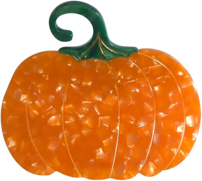 Pumpkin Hair Clips,Novelty Acetate Hair Clip,Cute Pumpkin Claw Clips for Women,Orange | Amazon (US)