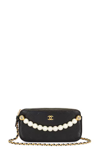 Chanel Pearl Wallet On Chain Bag in Black | FWRD 