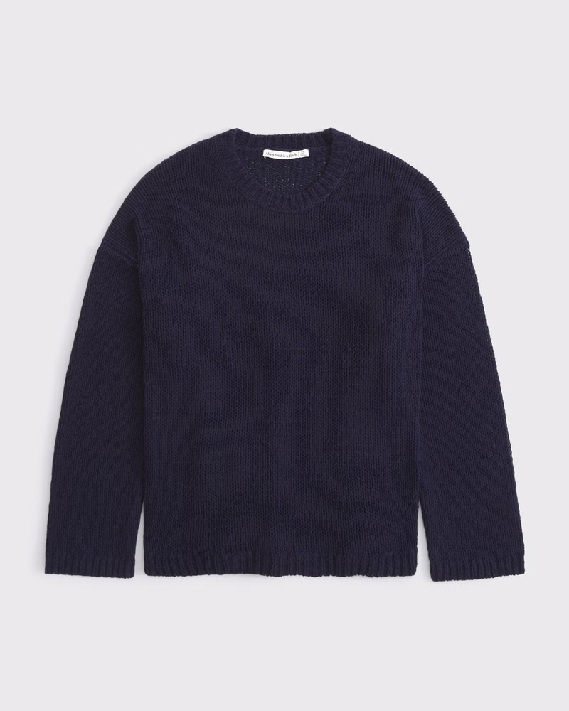 Open-Stitch Textural Crew Sweater | Abercrombie & Fitch (US)