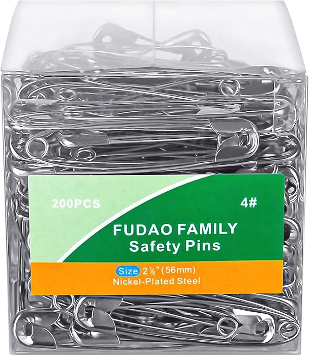 Large Safety Pins 2.2 inches (56mm), Size 4, 200 pcs, Nickel - Plated Steel (200) | Amazon (US)