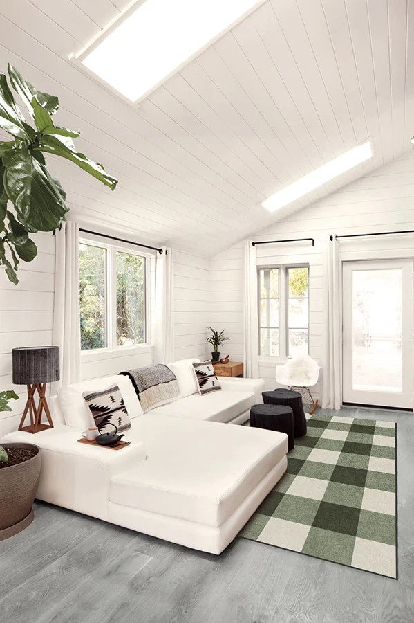 Buffalo Plaid Green & White Rug | Ruggable