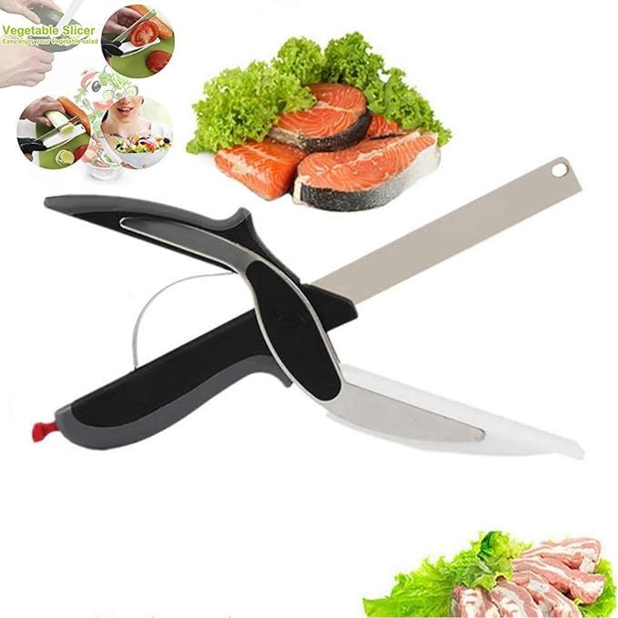 Viiwuu Food Cutter Scissors, Kitchen Food Scissors Slicer Smart Cutter Stainless Steel Knife with... | Amazon (US)