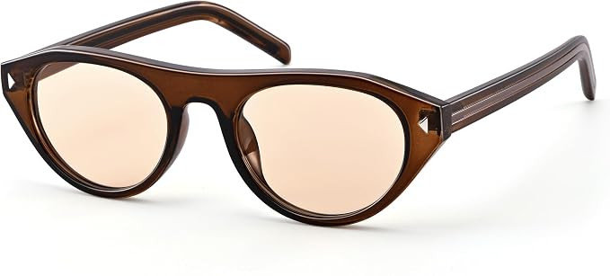 Amazon.com: AZorb Retro Small Oval Cat Eye Sunglasses for Women Men, Narrow Vintage Flat Top Sun ... | Amazon (US)