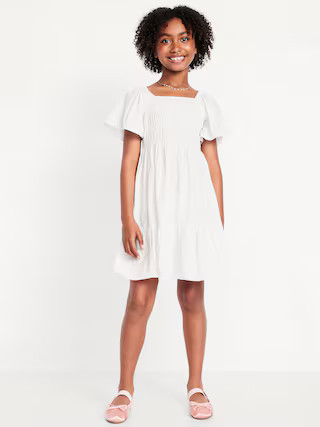 Flutter-Sleeve Fit and Flare Dress for Girls | Old Navy | Old Navy (US)
