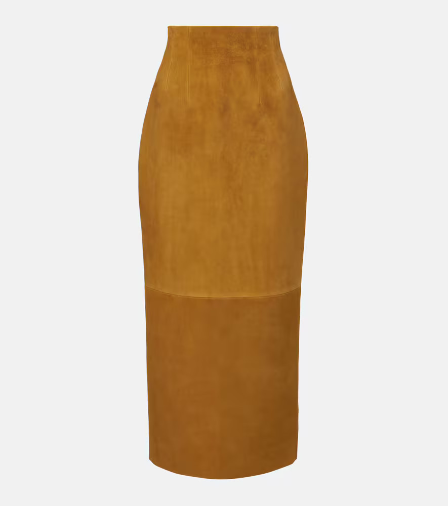 Khaite Loxley suede maxi skirt | Mytheresa (UK)