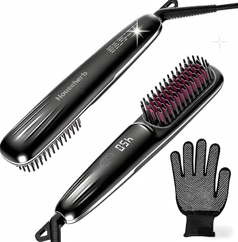 Hair Straightener Brush for Women, 2-in-1 Hot Comb & Straightening Brush with 9 Temperature Setti... | Amazon (US)