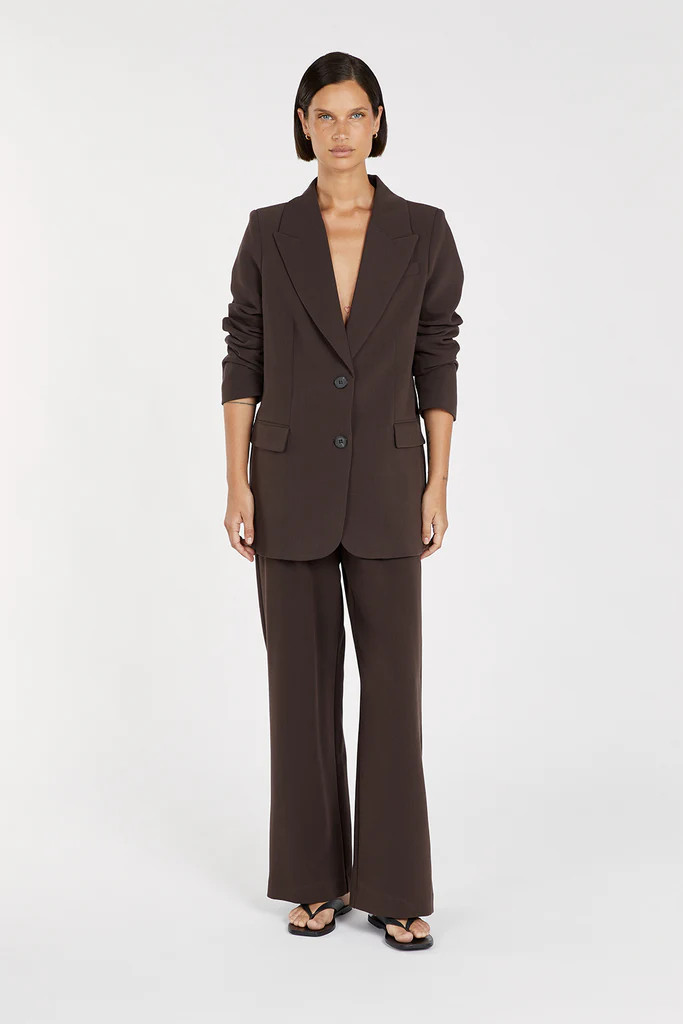 ELLE DARK CHOCOLATE BLAZER | DISSH