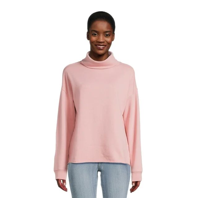 Time and Tru Women's Turtleneck Sweatshirt, Sizes XS-3XL | Walmart (US)