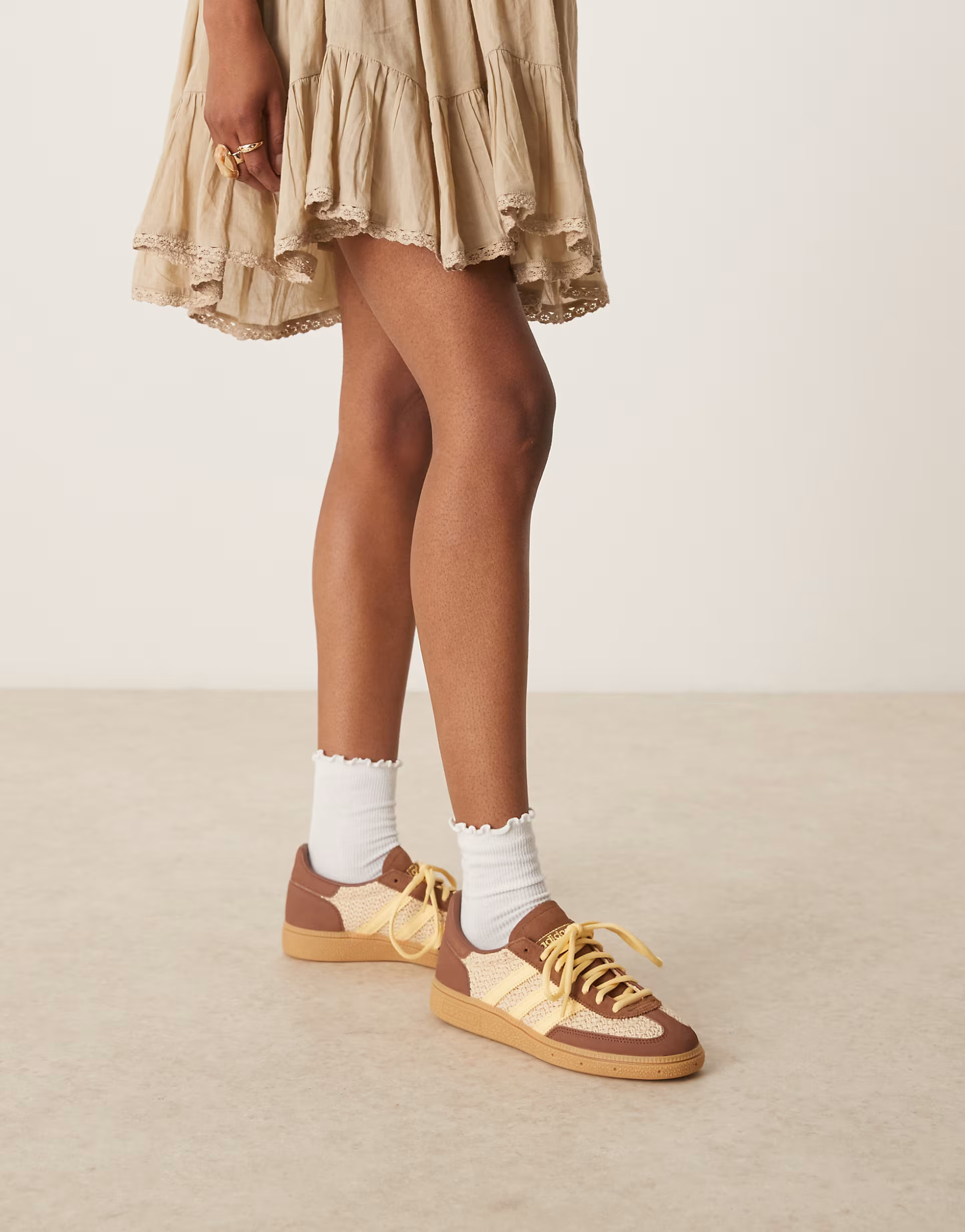 adidas Originals Handball Spezial trainers in brown and yellow with gum sole | ASOS (Global)