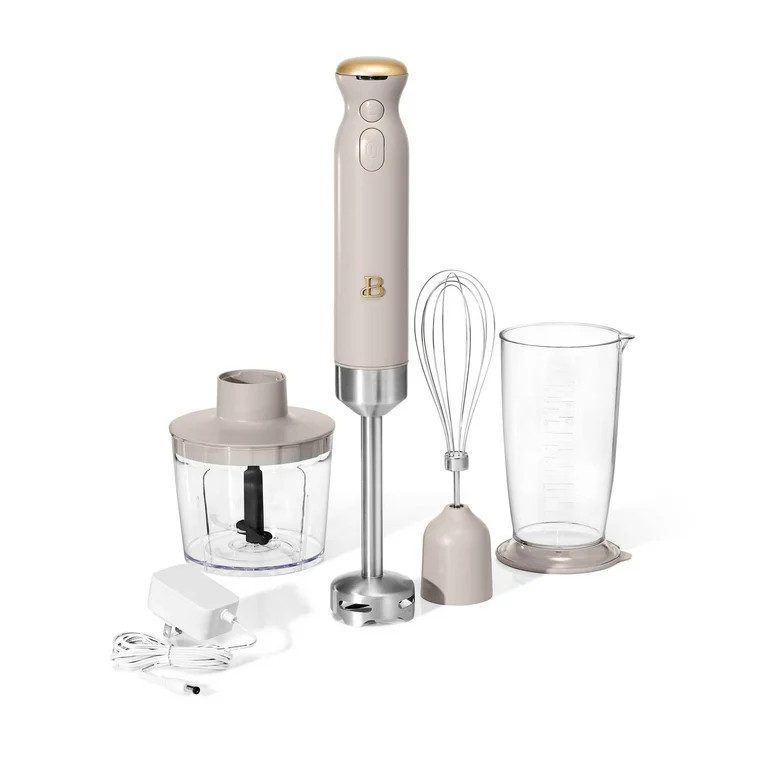 Beautiful Batidora de Inmersión Inalámbrica con Picadora, Batidor y Vaso Medidor, Porcini Taupe... | Walmart (US)