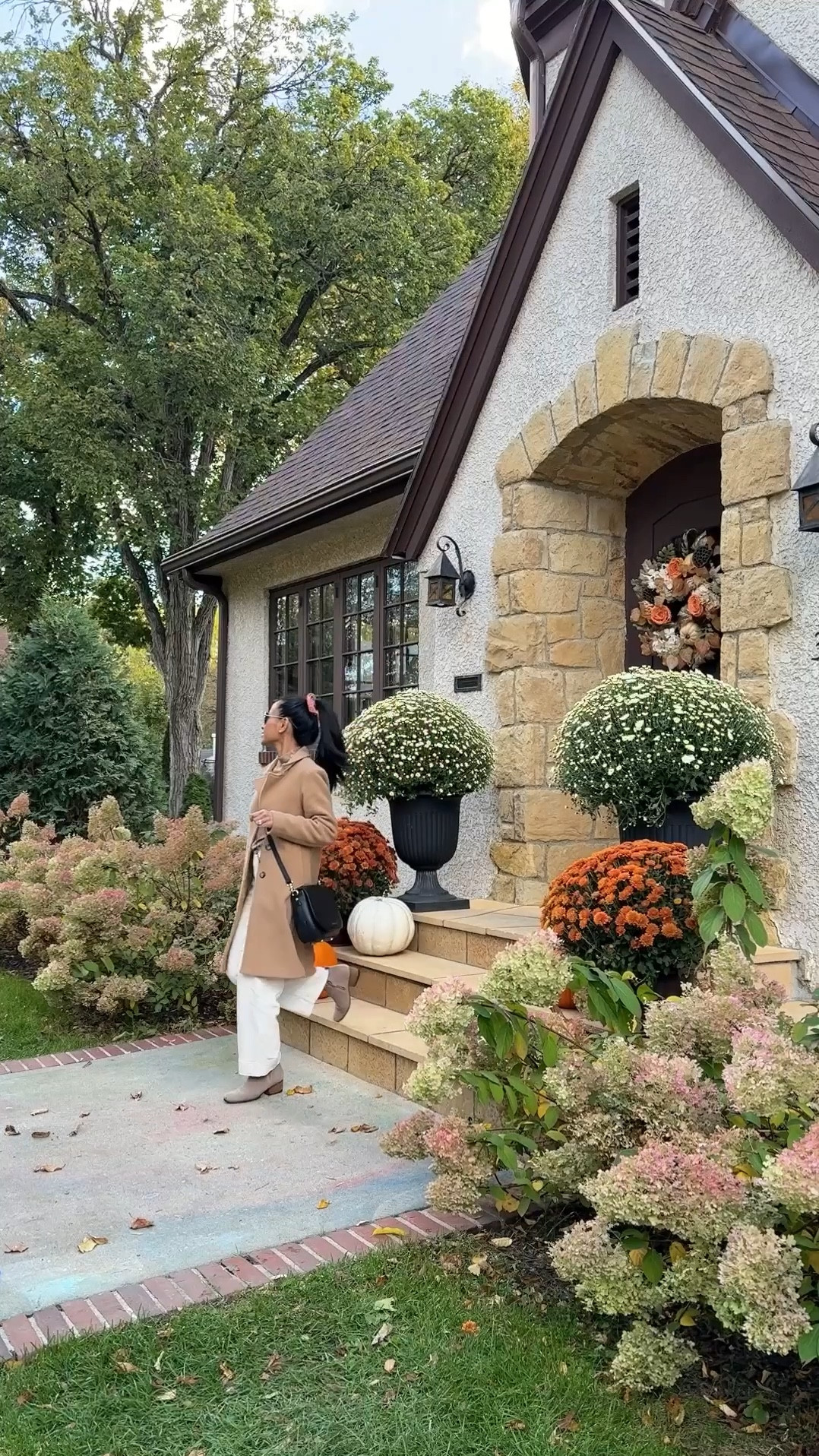 Everything we used to clean our limestone front steps (and my fall outfit from the reel). Here’s how we cleaned them. This could apply to other stones but make sure to test out first.
1) pressure wash - the Ryobi one is a great value 
2) spray and rinse with Zep concentrated pressure wash cleaner 
3) use a soft scrub with dish soap mix with warm water - although it didn’t get out the algae + mildew, it helped a little before trying the bleach solution. some people skip this and go straight to bleach but i wanted to try out
4) for stubborn stains, mix 1 part bleach with 2 parts water and spray on. bleach is safe for limestone but test this in a small spot first to make sure it won’t damage your stone. leave for about 1 hour and rinse. 
5) allow to completely dry before sealing with Rain Guard Sealer using a garden sprayer to protect from moisture, mold and mildew. 


#LTKHome #LTKSeasonal #LTKStyleTip